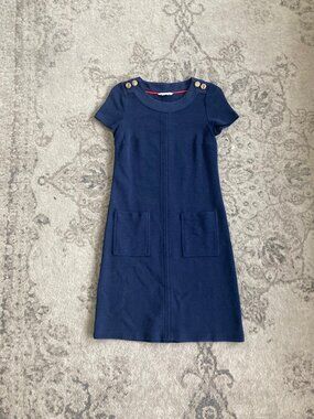 Boden Navy Hermione Ottoman Shift Dress